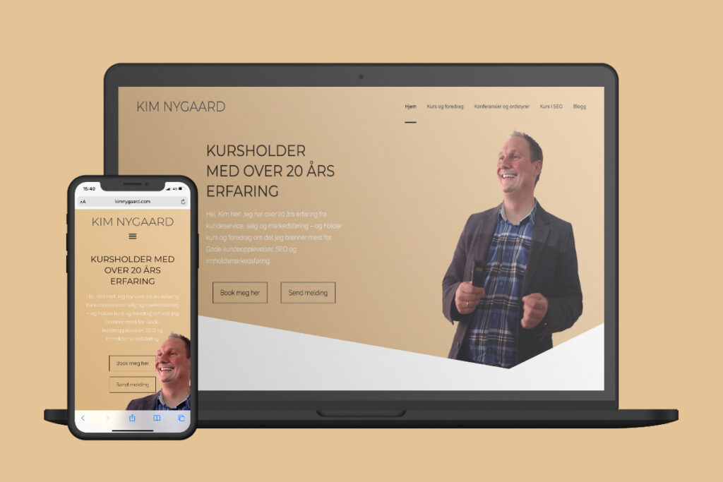 Kim Nygaard mockup mac og iphone
