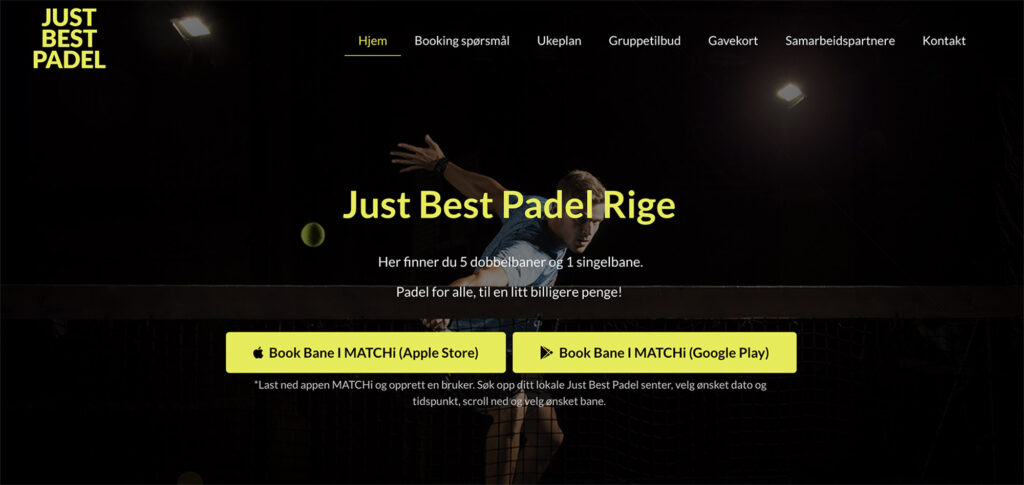 forside-hjemmeside-just-best-padel